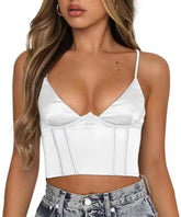 Neck Floral Tanktops Camis Sexy Bustier Sommer Tube Crop Tops Festival Outfit
