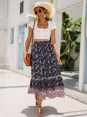 Maxi Skirt Cotton Bohemian Beach Resort Skirt