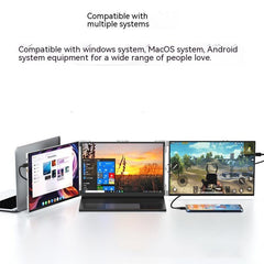 14-Zoll-Ultradünnes tragbares Display in Metalloptik mit Dual- und Drei-Bildschirm-Funktion