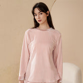 Korallensamt-Pyjama für Damen, Herbst und Winter, dick gefüttert, Flanell, lässig, Übergröße, warmhaltend, Homewear