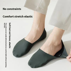 Men's Solid Color Sweat-absorbent Non-slip Pure Cotton Invisible Socks