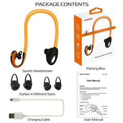 Kabelloses Sport-Headset (V4.1) mit Nackenbügel, HD-Stereo-Kopfhörer, schweißresistent, mit LED-Licht und Mikrofon, bis zu 8 Stunden Akkulaufzeit beim Laufen