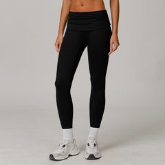 Fold High Waist Yoga Pants Women's Cloud-feeling Belly Contracting And Hip Lifting Sports Pants