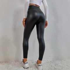 Schmal geschnittene Lederhose mit Hüfthebung, dünne Samt-Leggings für Outdoor-Aktivitäten