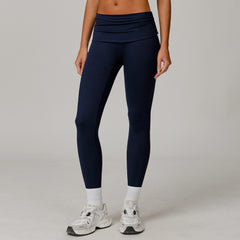 Fold High Waist Yoga Pants Women's Cloud-feeling Belly Contracting And Hip Lifting Sports Pants