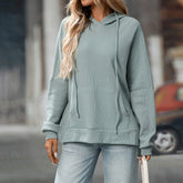 Waffelstrickpullover mit langen Ärmeln