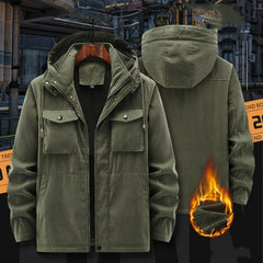 Thermomantel/Baumwolljacke in Übergröße mit Kapuze