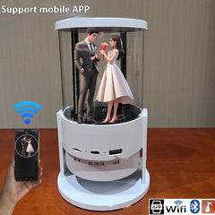360-Grad-3D-Hologramm-Ventilator-Bluetooth-Lautsprecher-Werbemaschine mit Luftbild-Stereo-Zylinderbildschirm