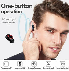 Bluetooth 5.1 Headset, kabellose TWS-Ohrhörer, Mini-Ohrhörer, Stereo-Kopfhörer, IPX7