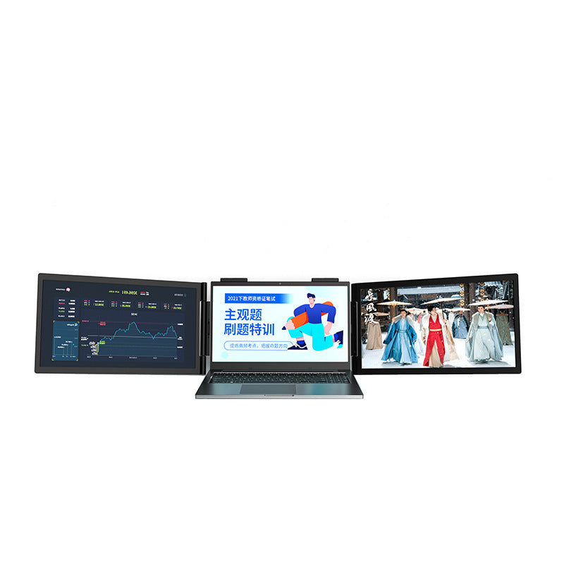 14-Zoll-Tragbares Dual-Screen-Display (links und rechts), einzeiliges Dual-Screen-Display, drei Bildschirme