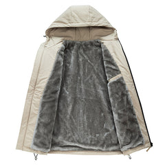 Warme, samtgefütterte, dicke Baumwollkleidung in Übergrößen