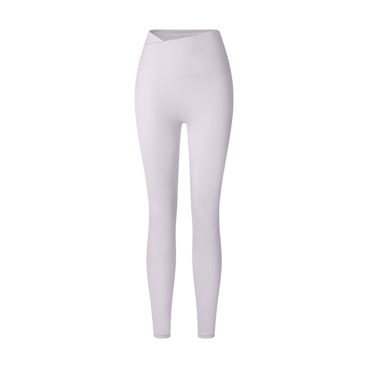 Sporthose mit gekreuztem Bund in Nude-Optik für Herbst und Winter