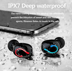 Bluetooth 5.1 Headset, kabellose TWS-Ohrhörer, Mini-Ohrhörer, Stereo-Kopfhörer, IPX7