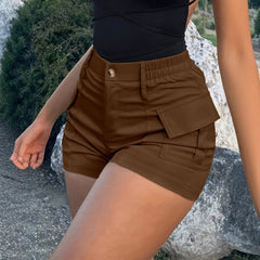 Summer American Casual Solid Color Short Shorts