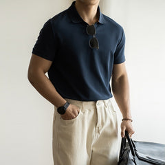 Amerikanisches, atmungsaktives Kurzarm-Poloshirt aus Baumwolle